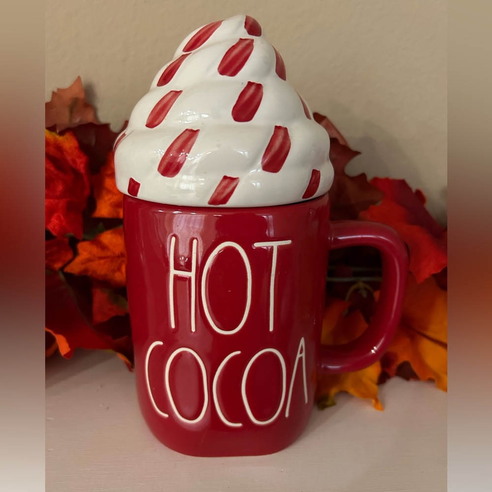 “Hot Cocoa” Rae Dunn Coffee Mug with Topper